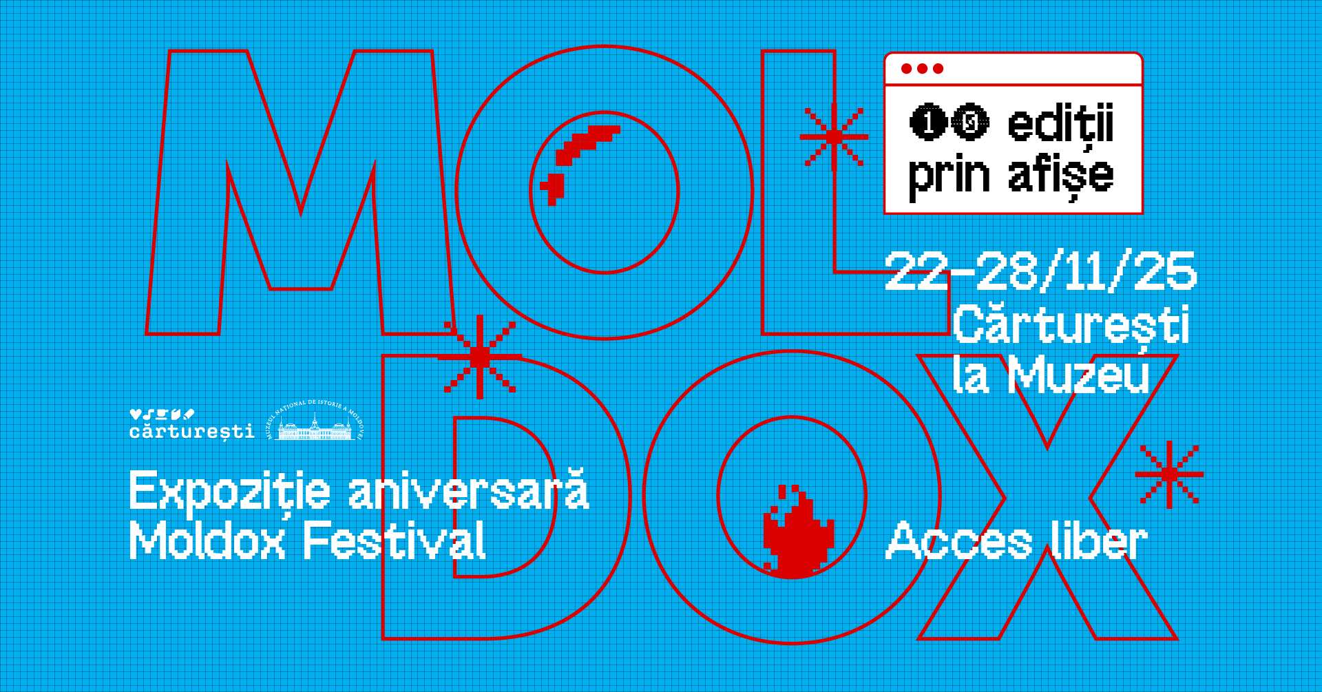 10 ani de Moldox Festival în 10 afișe: lansarea expoziției aniversare Moldox Festival la Cărturești